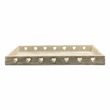 *con difetto* Vassoietto in Legno con Cuori Traforati