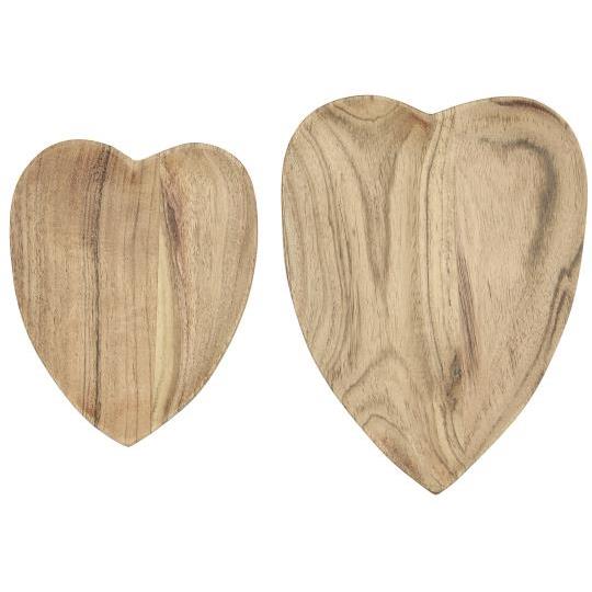 *con difetto* Set 2 Vassoietti Cuore in Legno (A)