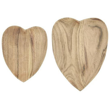 Set 2 Vassoietti Cuore in Legno