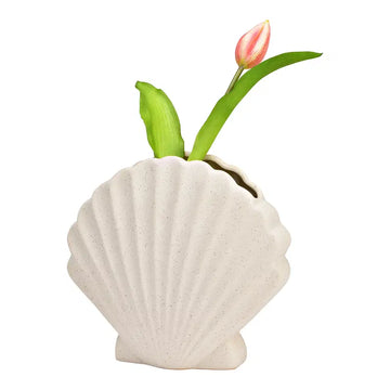 Vaso Conchiglia in Ceramica Sabbiata H 17 cm