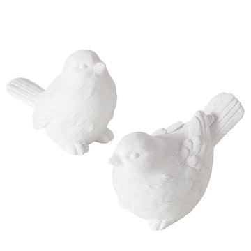 Uccellino bianco in resina H 7 cm - 2 varianti