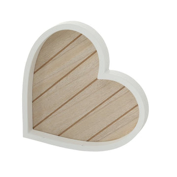 *con difetto* Vassoio cuore bianco/legno - PICCOLO